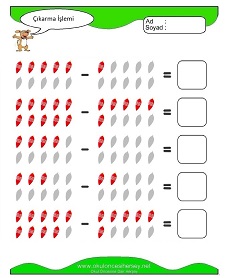 Çıkarma İşlemi Çalışma Sayfaları